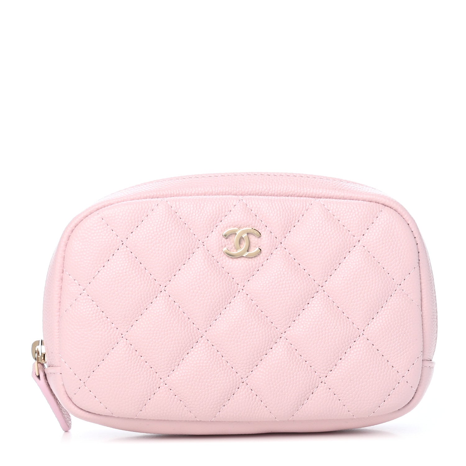 Chanel Caviar Quilted Small Curvy Pouch Cosmetic Case Light Pink 1 of 8