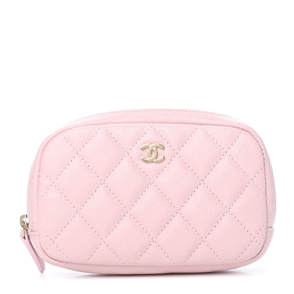 Chanel Caviar Quilted Small Curvy Pouch Cosmetic Case Light Pink 1 of 8