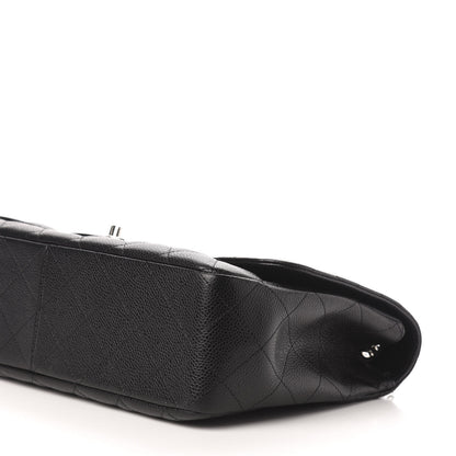 Chanel Caviar Quilted Jumbo Single Flap Black 10 of 12