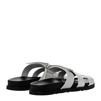 Hermes Calfskin Womens Chypre Sandals 38 White 4 of 8