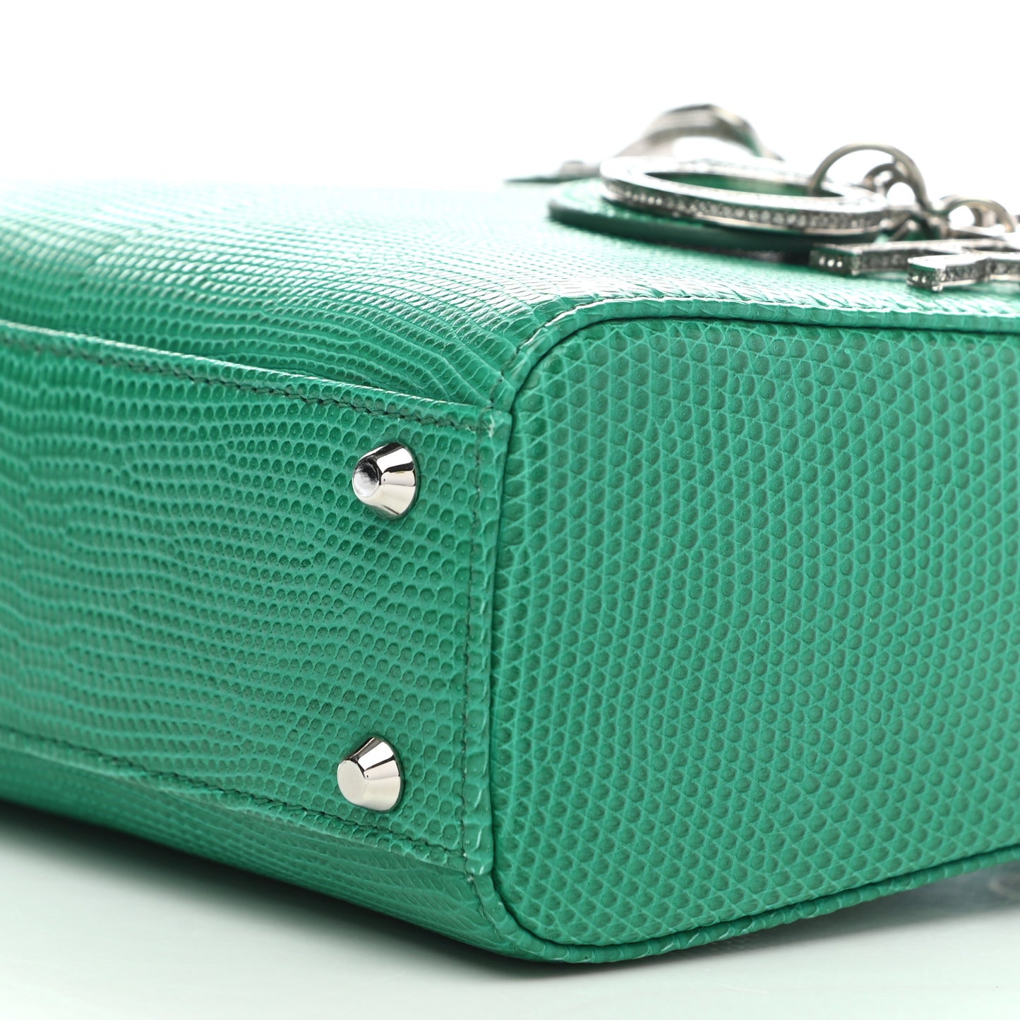 Lizard Swarovski Crystal Mini Lady Dior Green