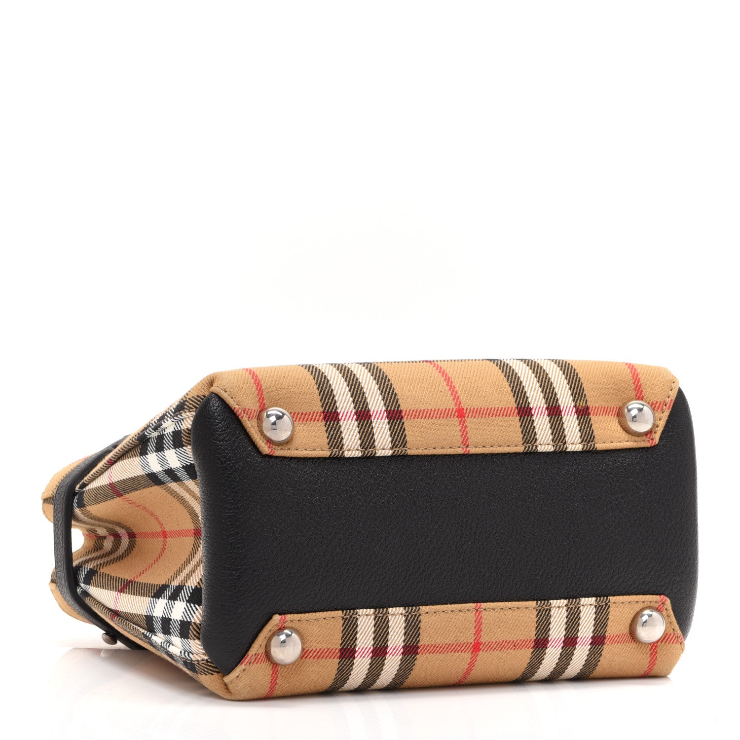 Burberry Goatskin Vintage Check Baby Banner Tote Black 4 of 11