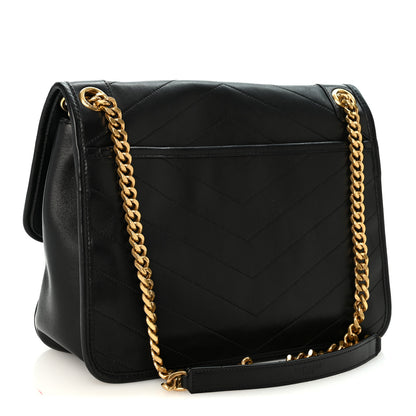 Saint Laurent Lambskin Matelasse Monogram Medium Niki Chain Satchel Black 3 of 10