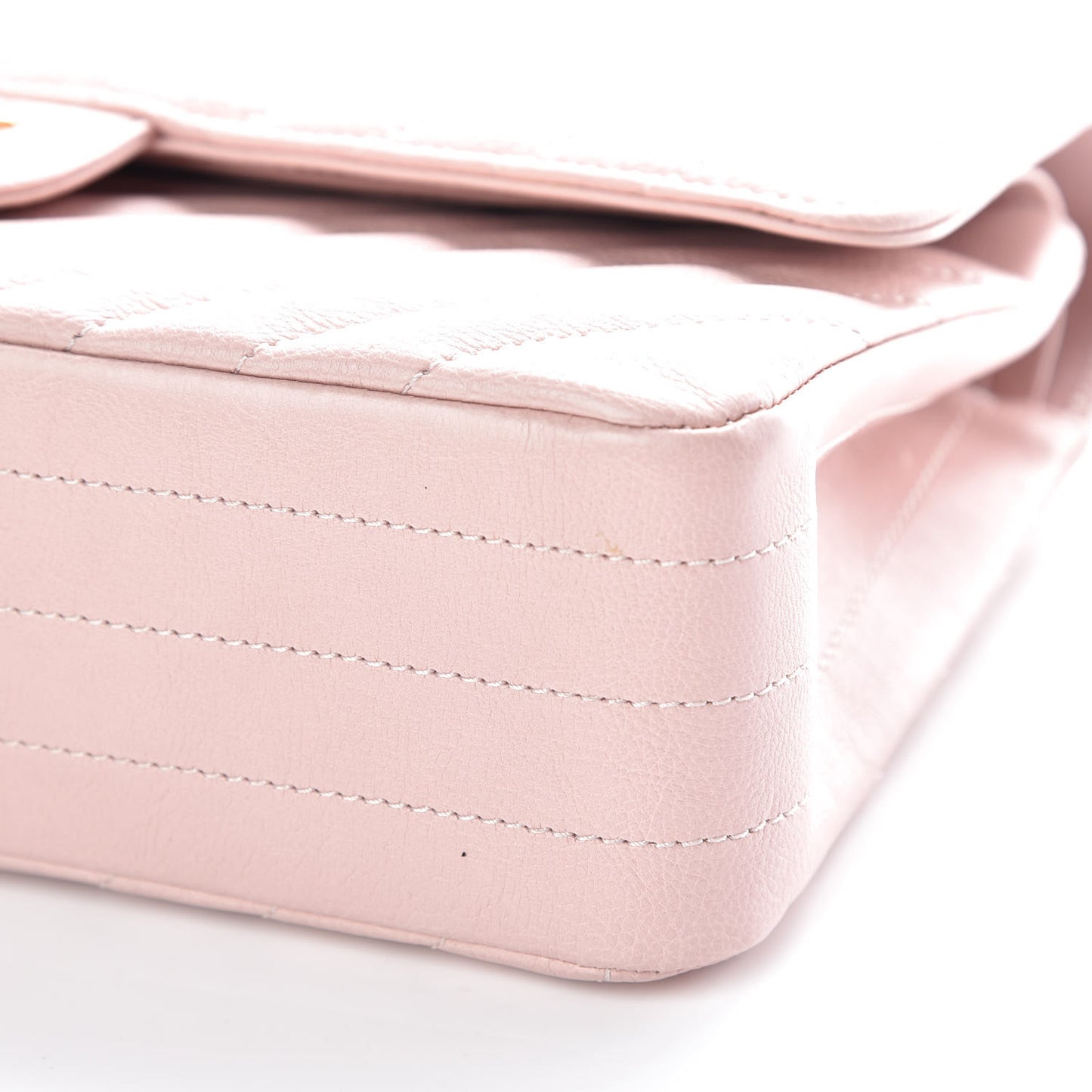 Caviar Chevron Quilted Medium Double Flap Light Pink
