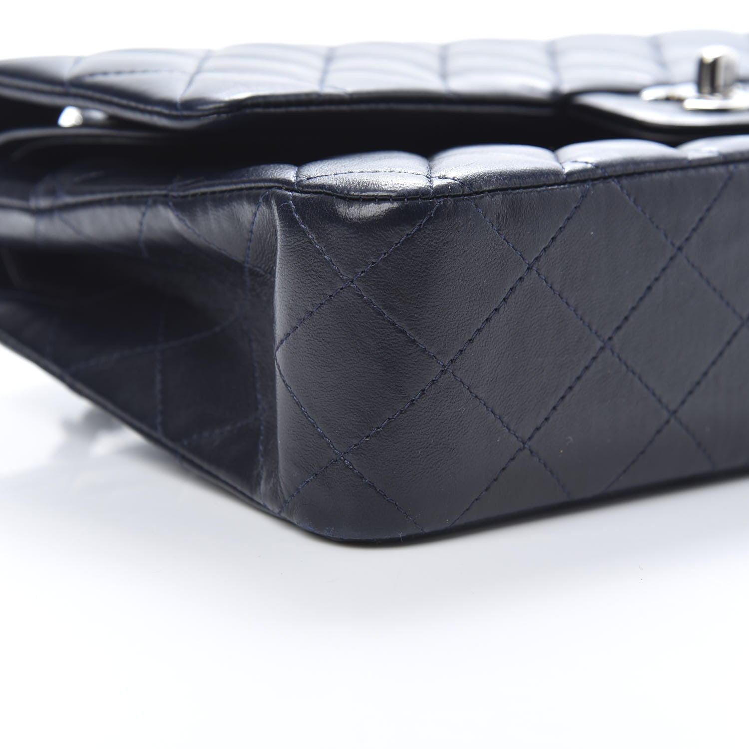 Chanel Lambskin Quilted Medium Double Flap Navy 9 of 15