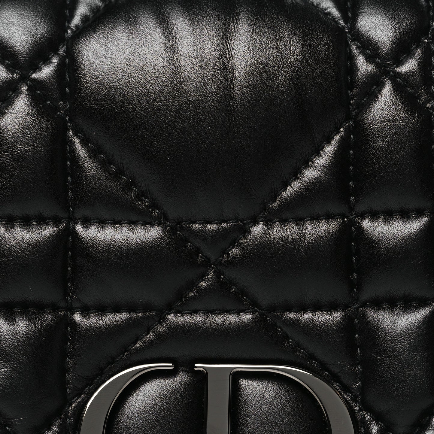 Calfskin Macrocannage Mini Caro Bag Black