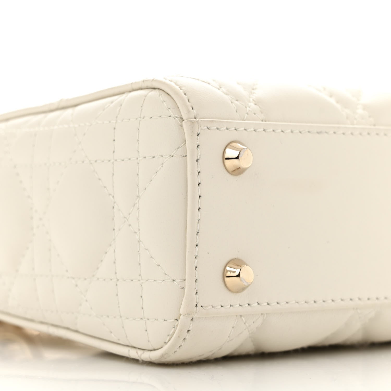 Christian Dior Lambskin Cannage Mini Lady Dior White 9 of 13