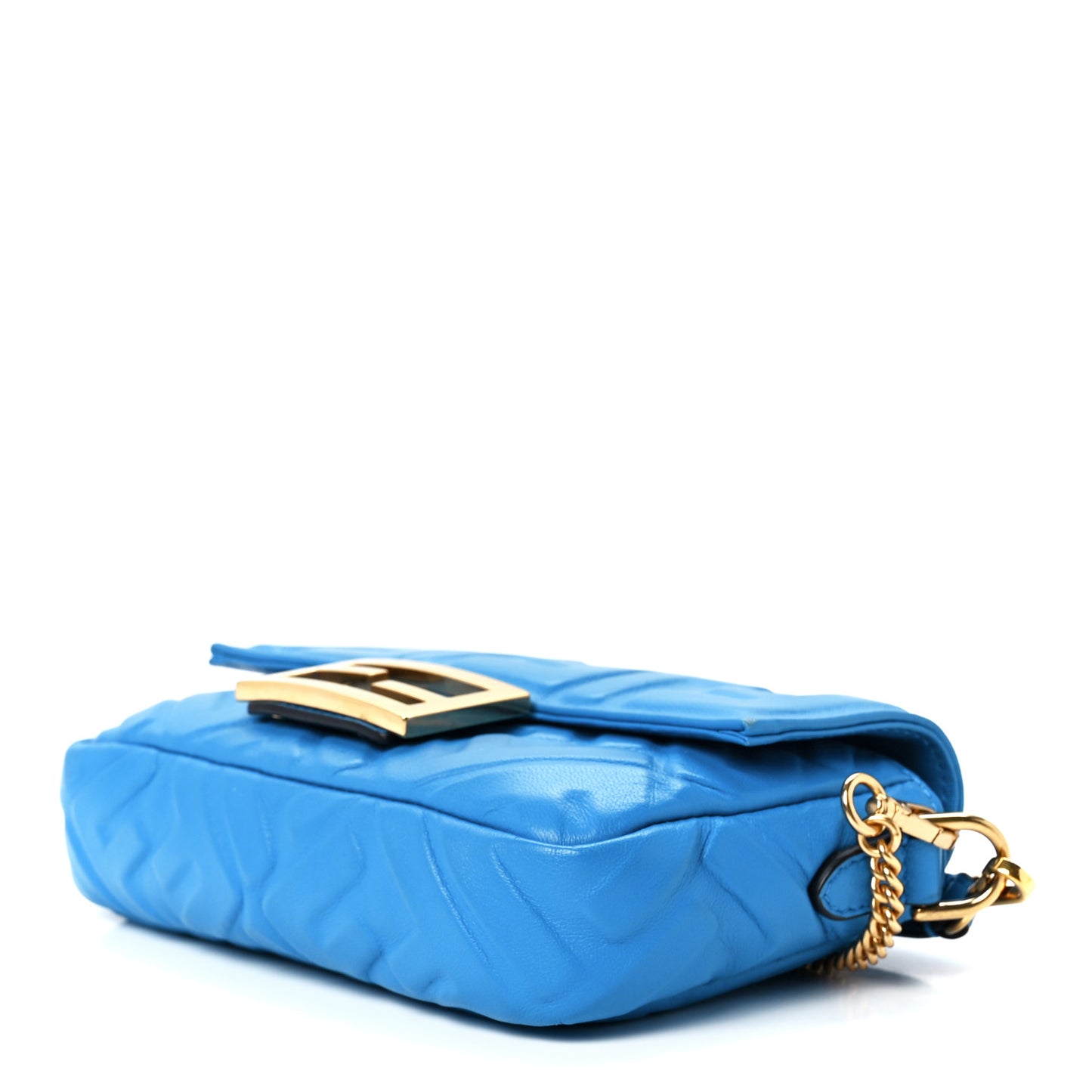 Nappa FF 1974 Embossed Mini Baguette Blue Royal