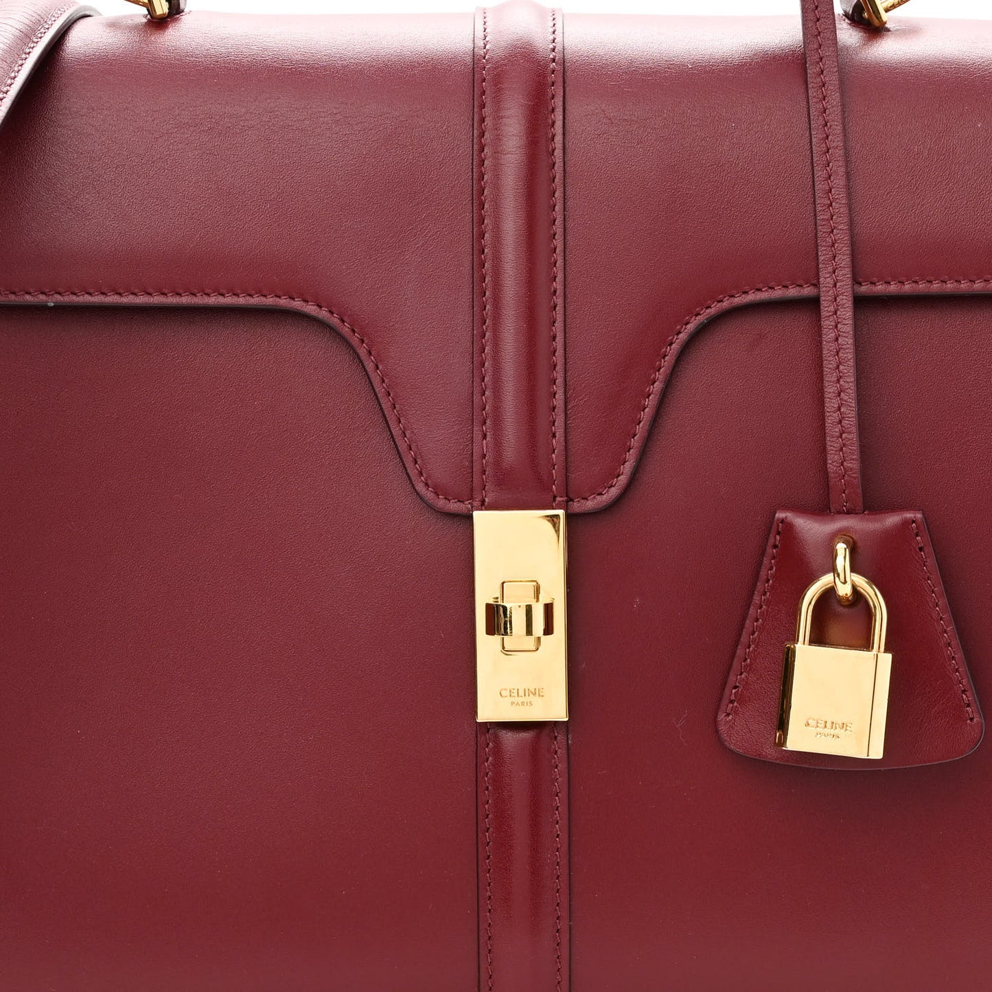 Satinated Calfskin Medium 16 Top Handle Bag Light Burgundy