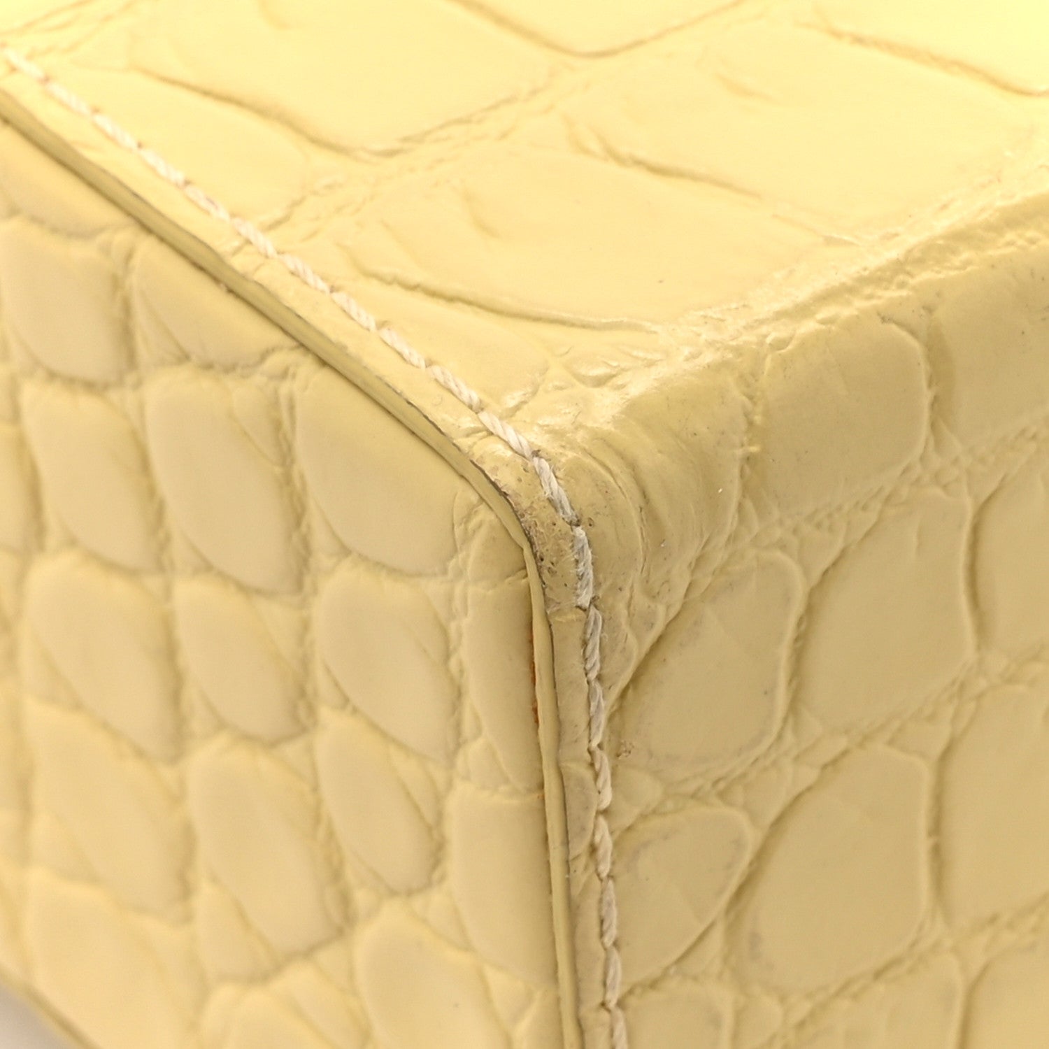 Bottega Veneta Calfskin Crocodile Embossed Daisey Box Clutch Yellow 11 of 12