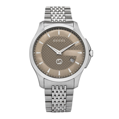 Gucci Stainless Steel 40mm G-Timeless Quartz Watch Brown 1 of 5