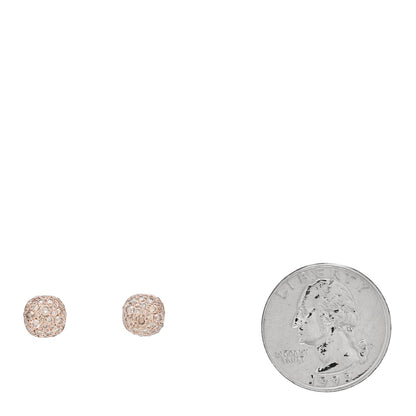 David Yurman 18K Rose Gold Cognac Diamond 8mm Cushion Stud Earrings 2 of 4