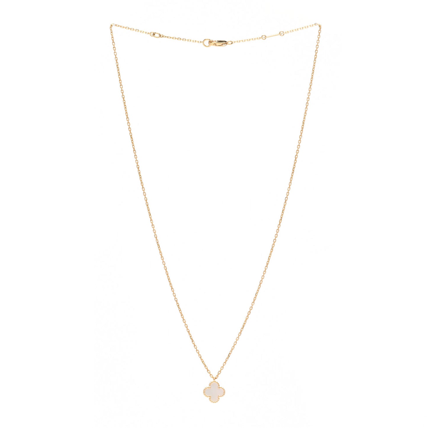 18K Yellow Gold Mother of Pearl Sweet Alhambra Pendant Necklace