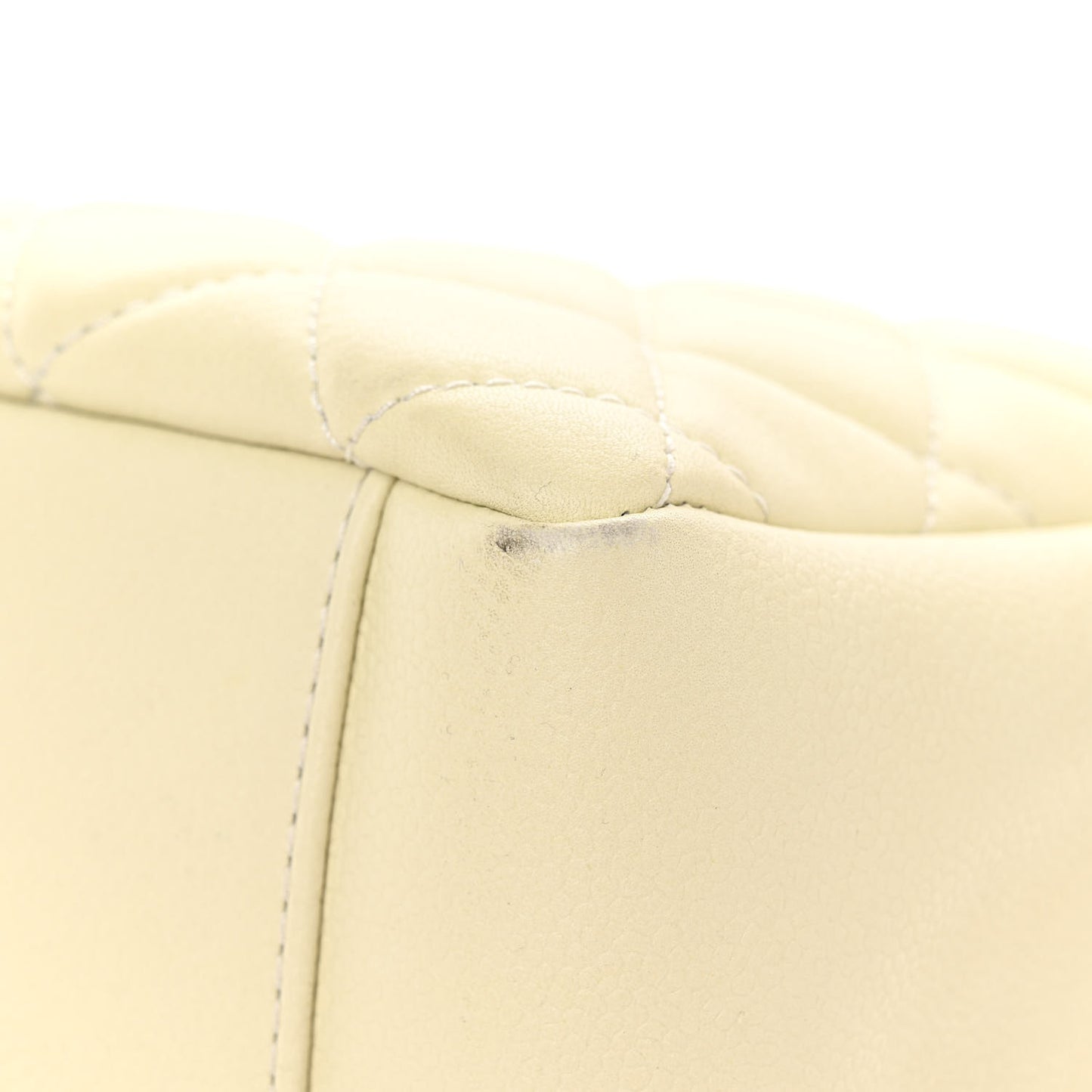 Caviar Quilted Grand Shopping Tote GST White