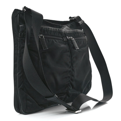 Prada Nylon Flat Messenger Bag Black 3 of 11