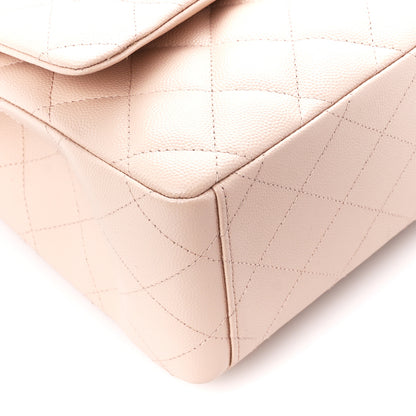 Chanel Caviar Quilted Maxi Double Flap Light Beige 10 of 11