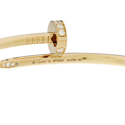 Cartier 18K Yellow Gold Diamond Juste Un Clou Bracelet 16 4 of 5