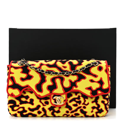 Chanel Mixed Fibers Magma Maxi Flap Yellow Black Red 32 of 32