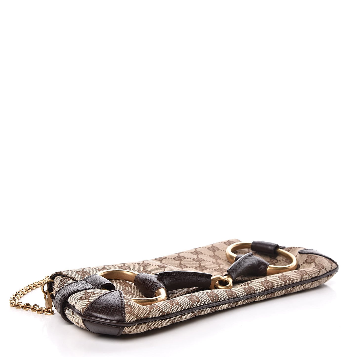 Monogram Horsebit Clutch Dark Brown