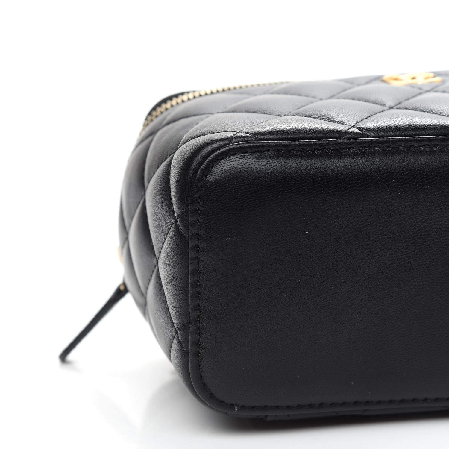 Chanel Lambskin Quilted Small Pearl Crush Vanity Case With Chain Black 8 of 9