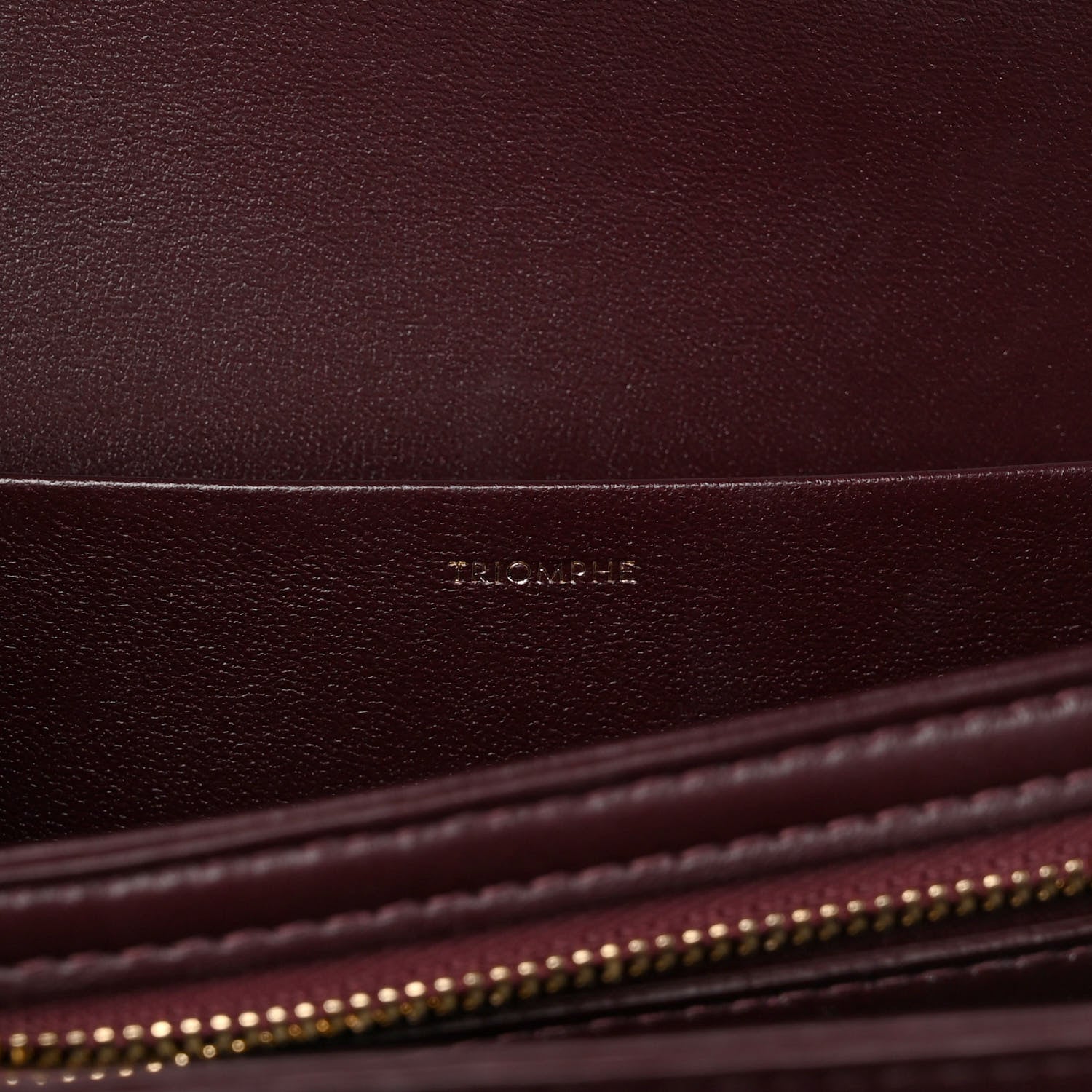Celine Shiny Calfskin Medium Triomphe Burgundy 7 of 14