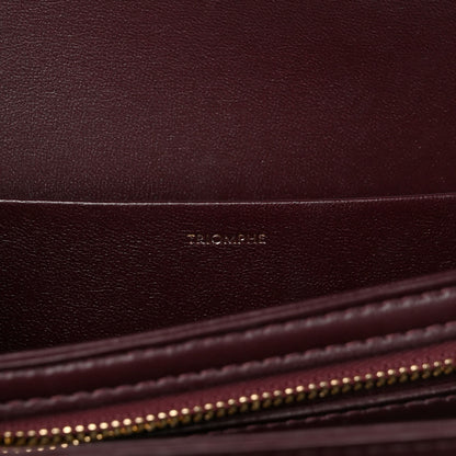 Celine Shiny Calfskin Medium Triomphe Burgundy 7 of 14