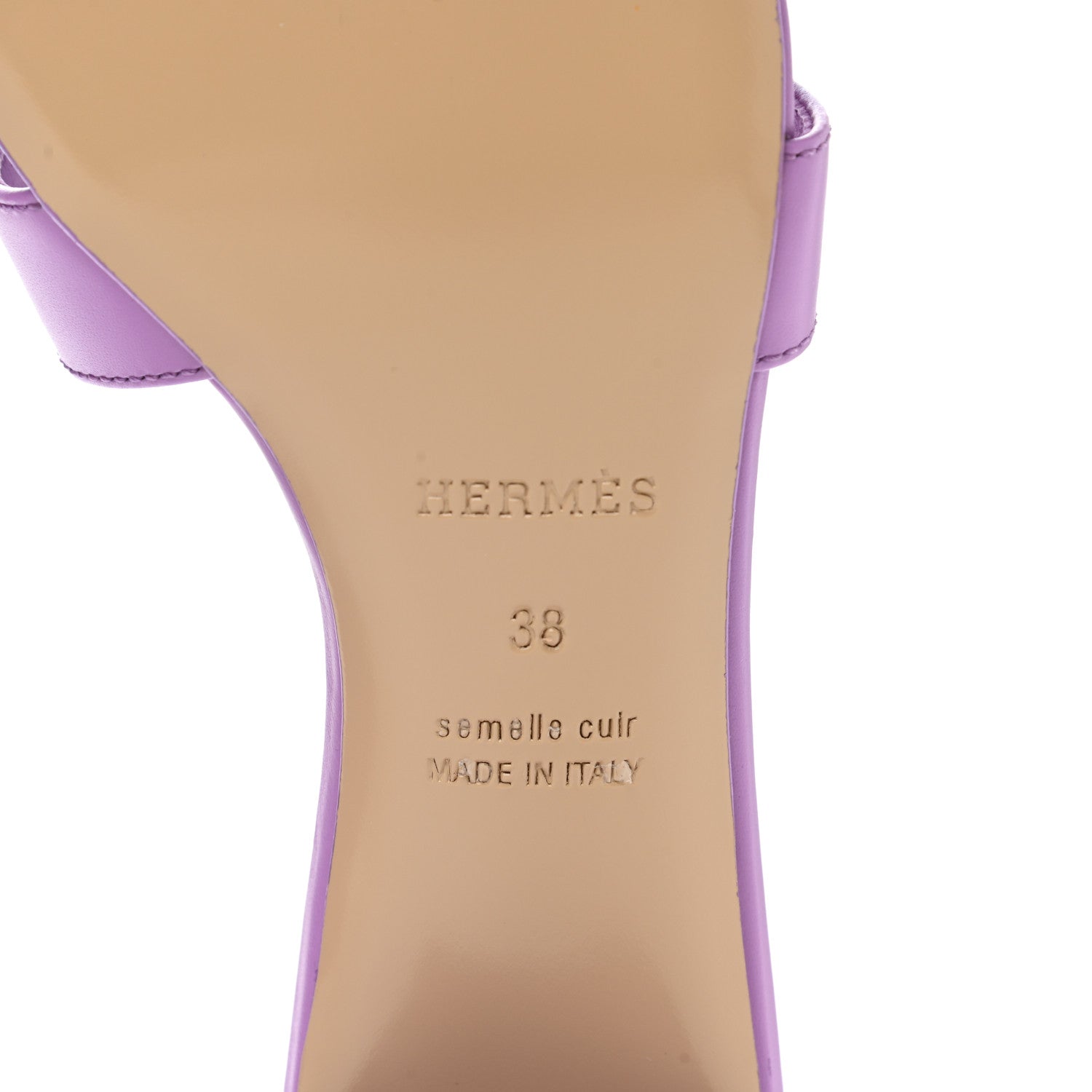 Hermes Calfskin Oasis Sandals 38 Violet 6 of 9
