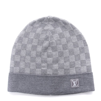 Louis Vuitton Wool Bonnet Petit Damier Beanie Hat Grey 1 of 4