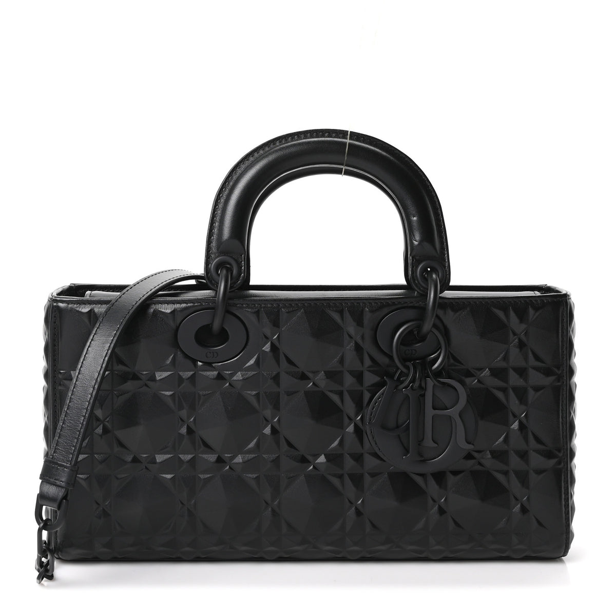 Christian Dior Calfskin Cannage Diamond Medium Lady D-Joy Black 1 of 11