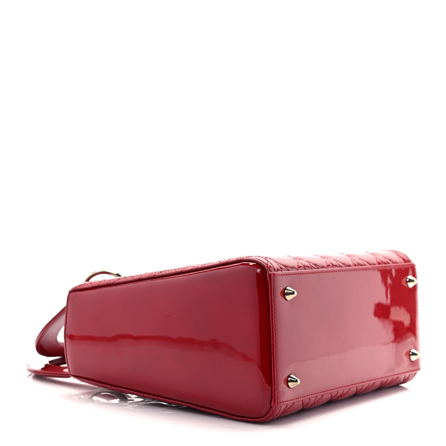 Christian Dior Patent Cannage Medium Lady Dior Burgundy Red 4 of 9