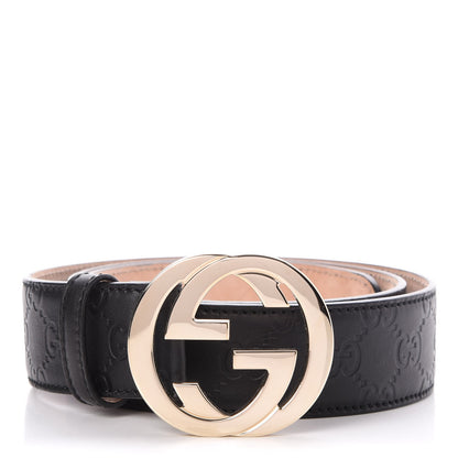 Gucci Guccissima Interlocking G 40mm Belt 100 40 Black 1 of 6