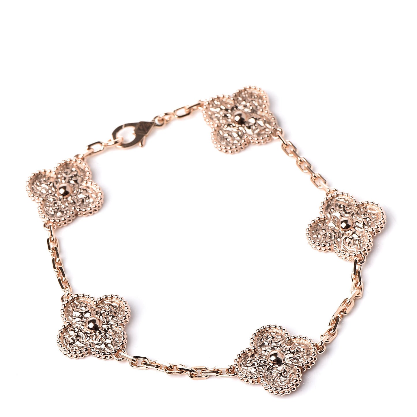 18K Rose Gold 5 Motifs Vintage Alhambra Bracelet