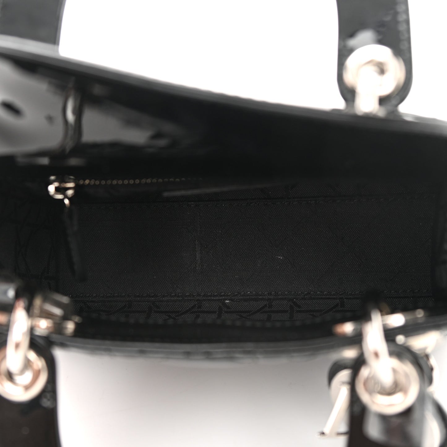 Patent Cannage Mini Lady Dior Black