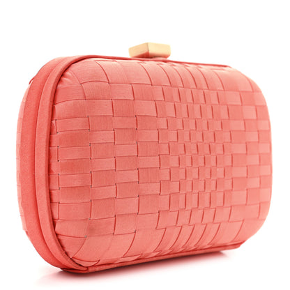 Bottega Veneta Satin Intrecciato Clutch Orange 3 of 9
