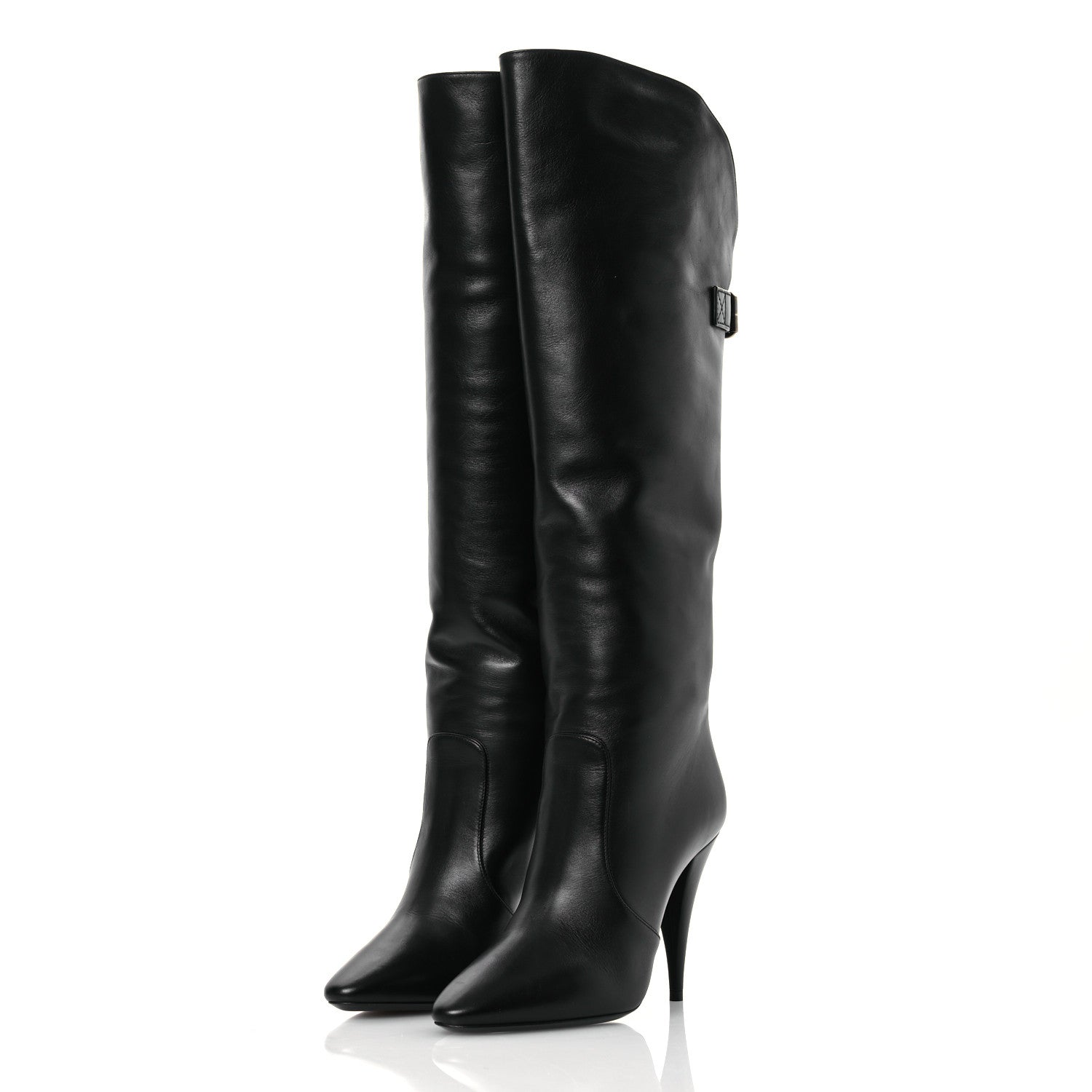 Saint Laurent Lambskin Koller 110 Tall Boots 36.5 Black 4 of 11