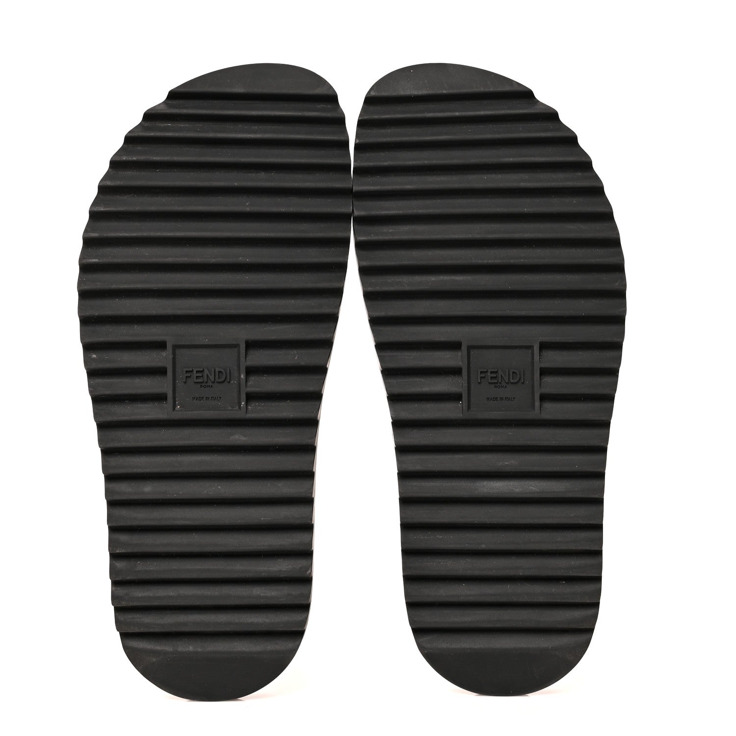 Fendi Rubber Vocabulary Logo Slide Sandals 7 Black 5 of 11