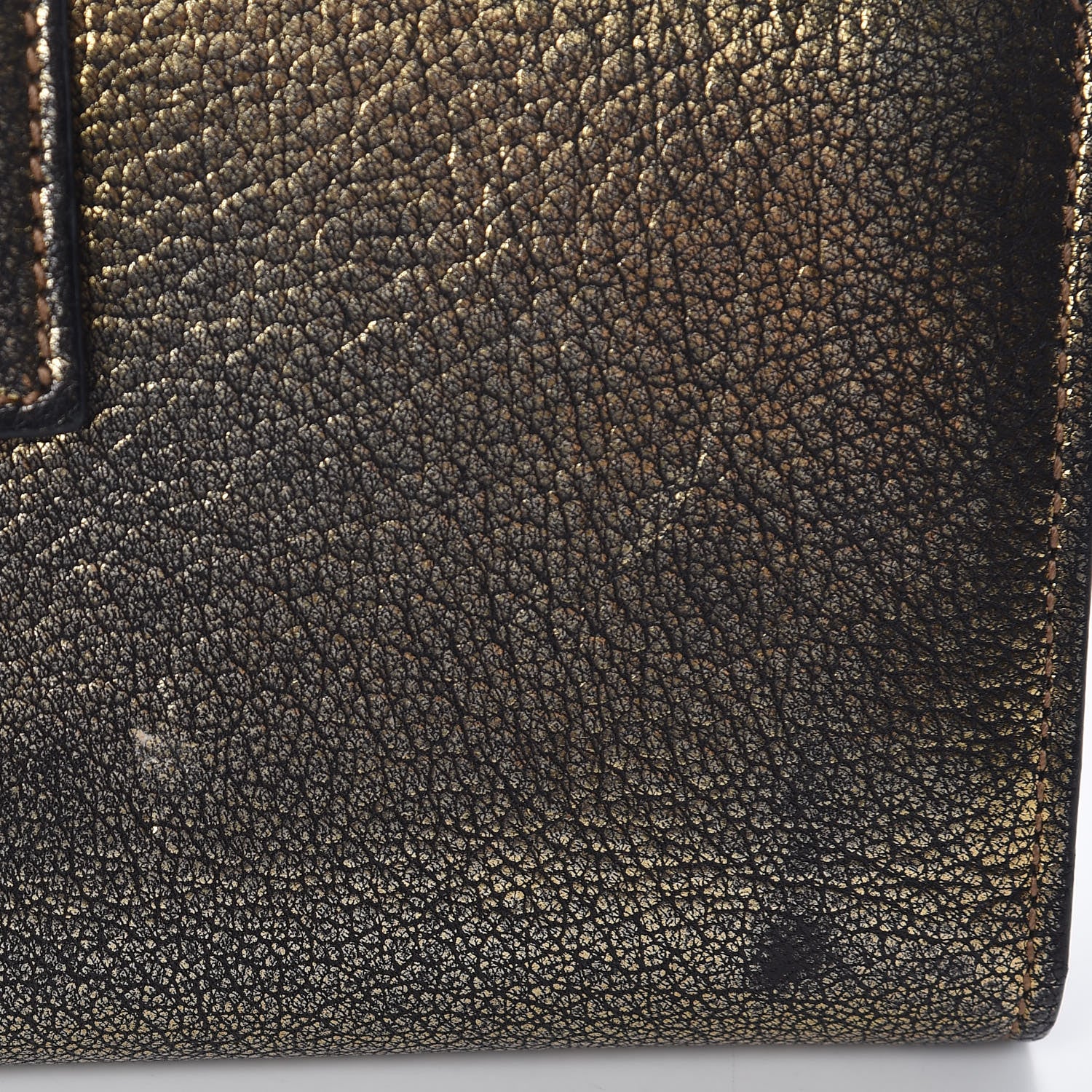 Alexander McQueen Metallic Calfskin Skull Continental Wallet Antique Gold 14 of 16
