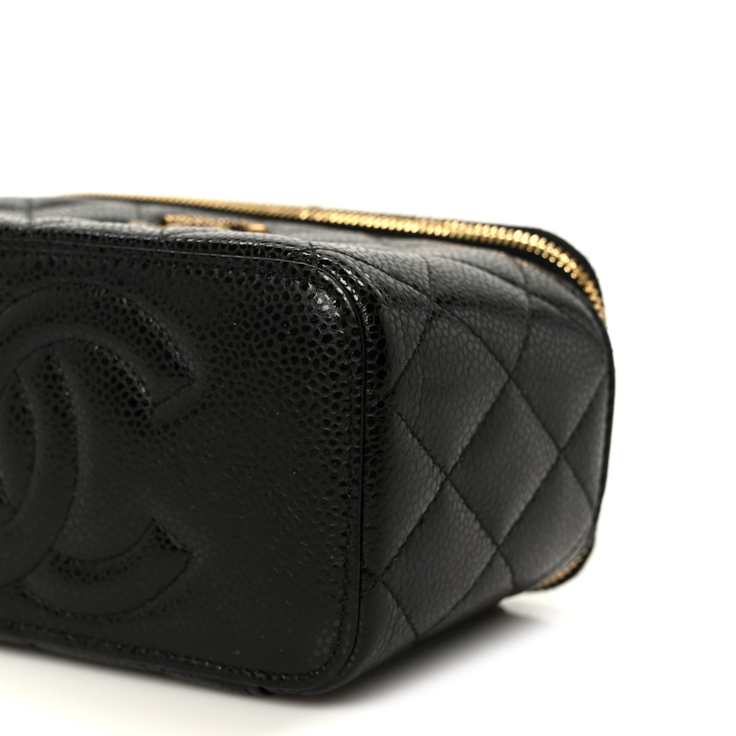 Chanel Grained Lambskin Quilted Small Vanity Case With Chain Black 11 of 11
