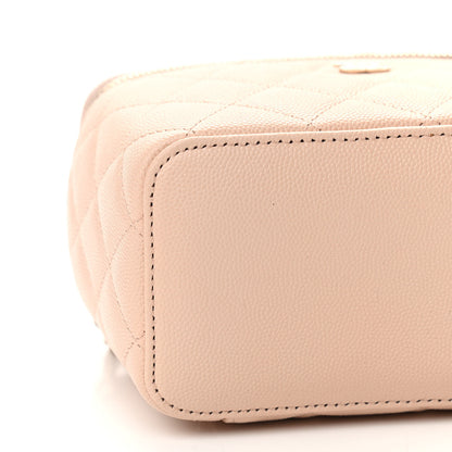 Chanel Caviar Quilted Small Vanity Case With Chain Light Beige 8 of 9