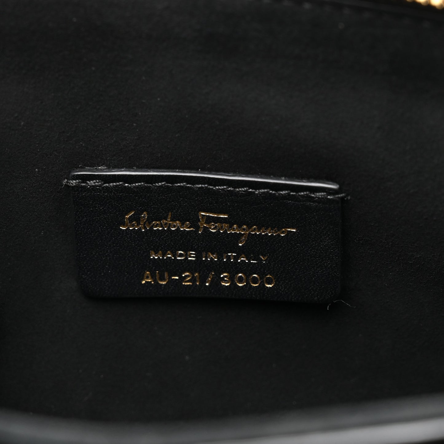 Calfskin Trapezio Shoulder Bag Black