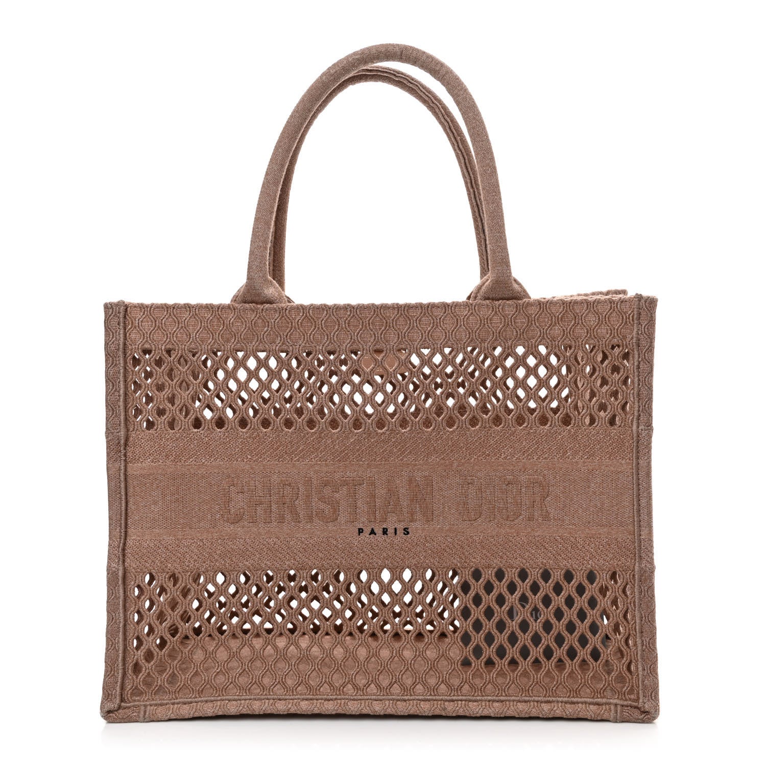 Christian Dior Mesh Embroidered Medium Book Tote Clay 1 of 11