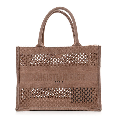 Christian Dior Mesh Embroidered Medium Book Tote Clay 1 of 11