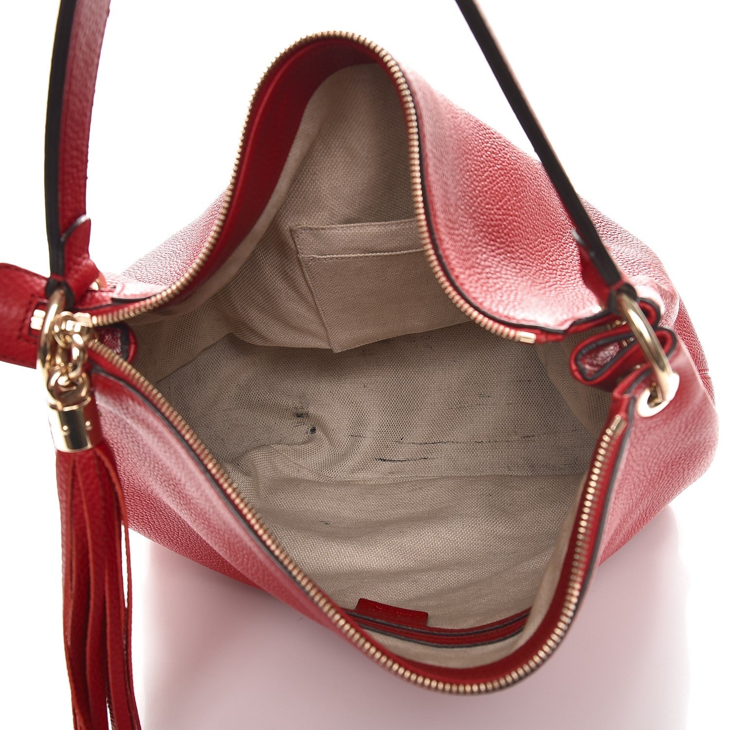 Gucci Pebbled Calfskin Large Soho Hobo Tabasco Red 5 of 12