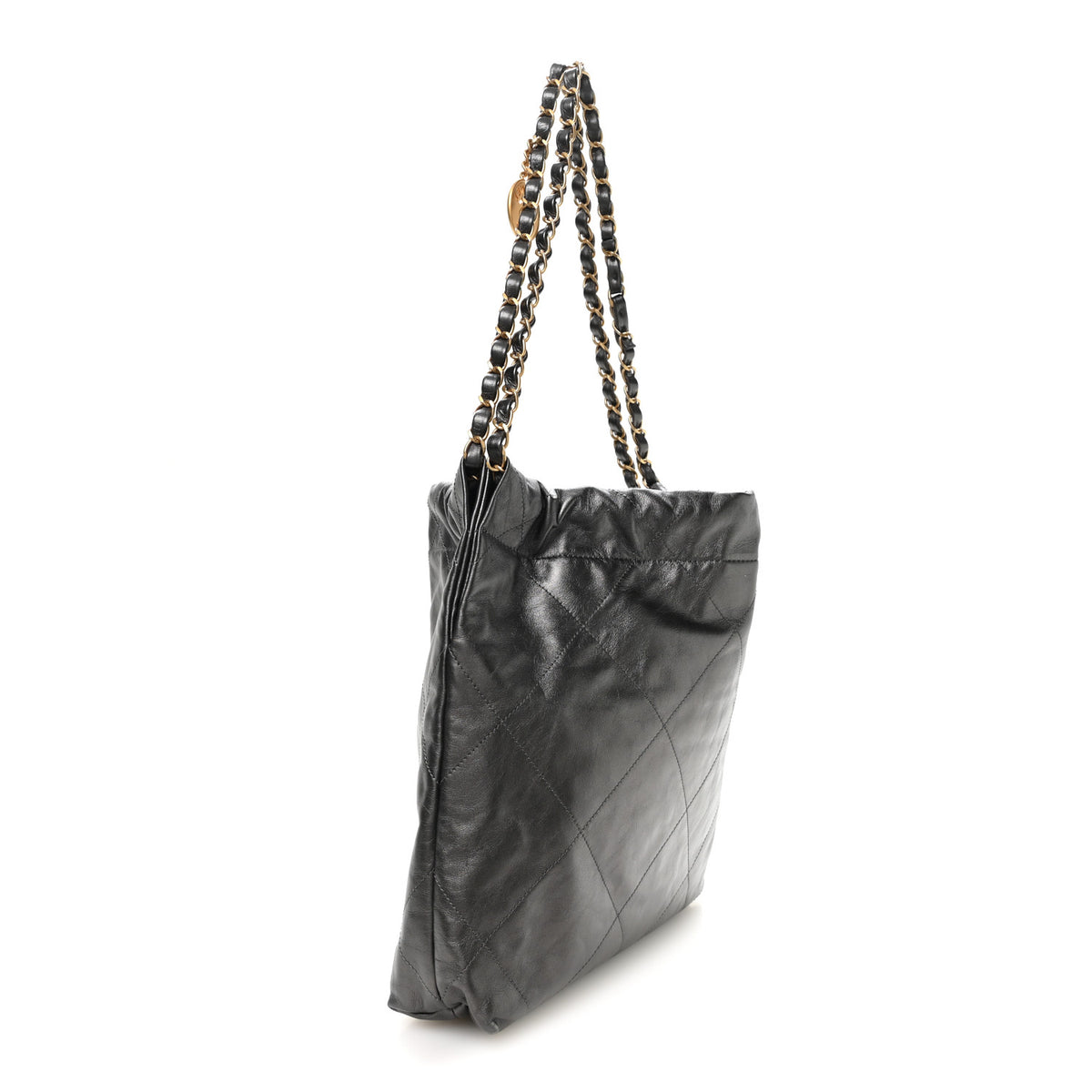 Metallic Calfskin Quilted Small Chanel 22 Ruthenium