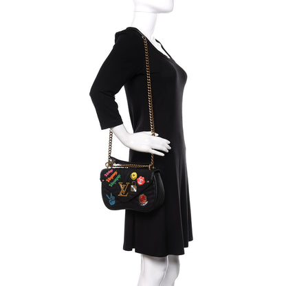 Louis Vuitton Calfskin Embroidered New Wave Chain MM Black 2 of 11