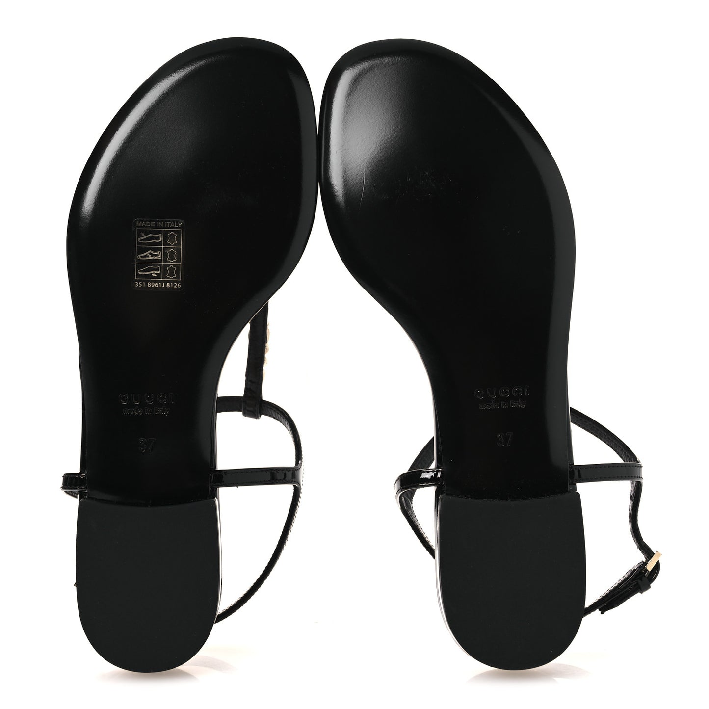 Patent Signoria Thong Sandals 37 Black