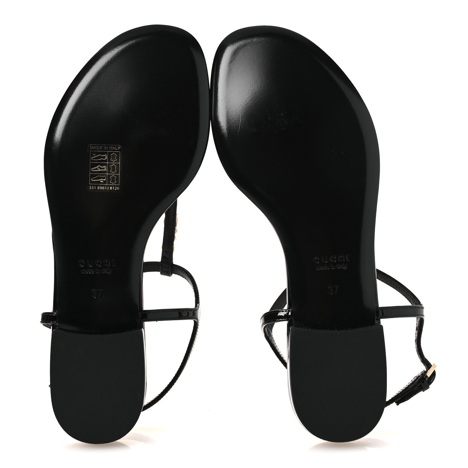 Gucci Patent Signoria Thong Sandals 37 Black 7 of 10