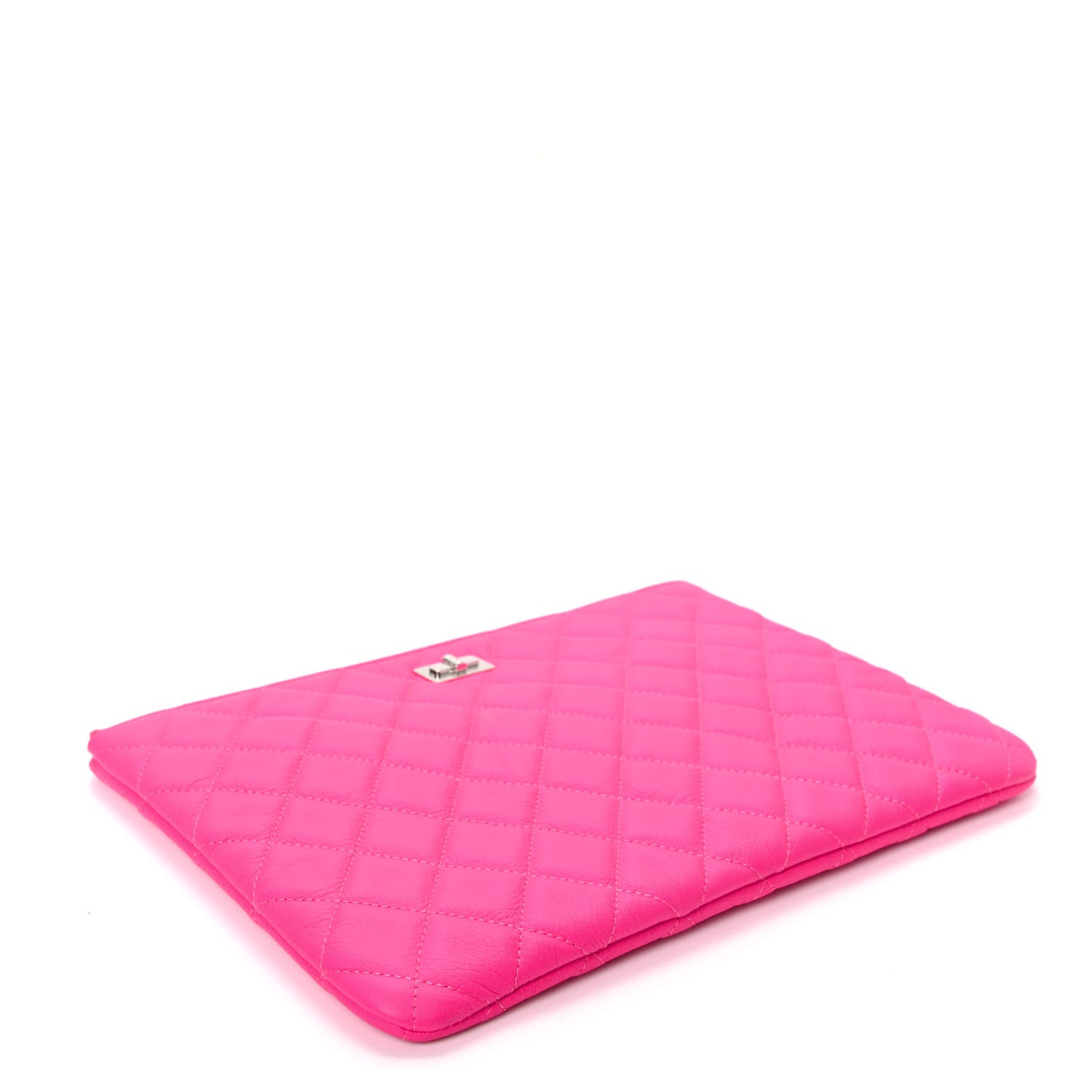 Chanel Goatskin Quilted Large Reissue Cosmetic Case Pink 4 of 7