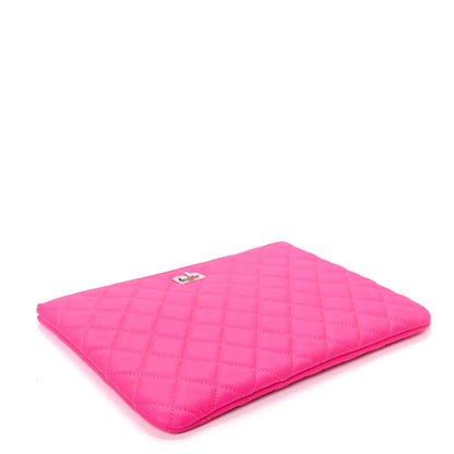Chanel Goatskin Quilted Large Reissue Cosmetic Case Pink 4 of 7