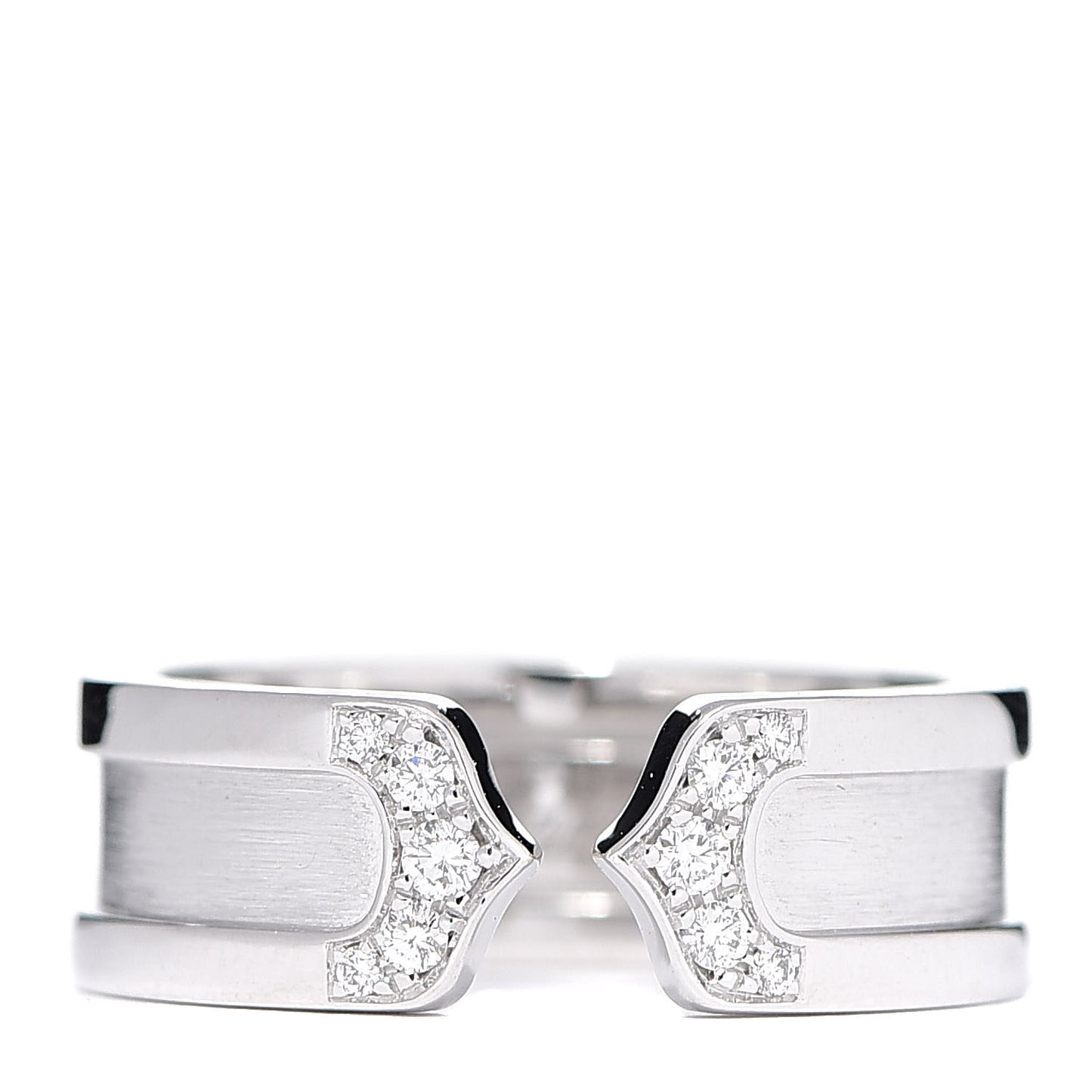 18K White Gold Diamond 6.5mm Logo De Ring 51 5.75
